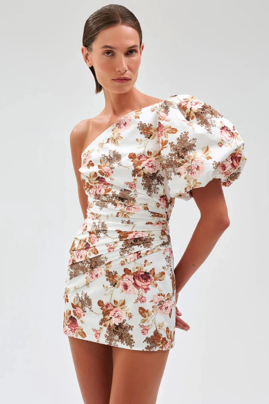 RONNY KOBO GARDA DRESS IN MUTED FLORAL Boatneck Modish Everyday
