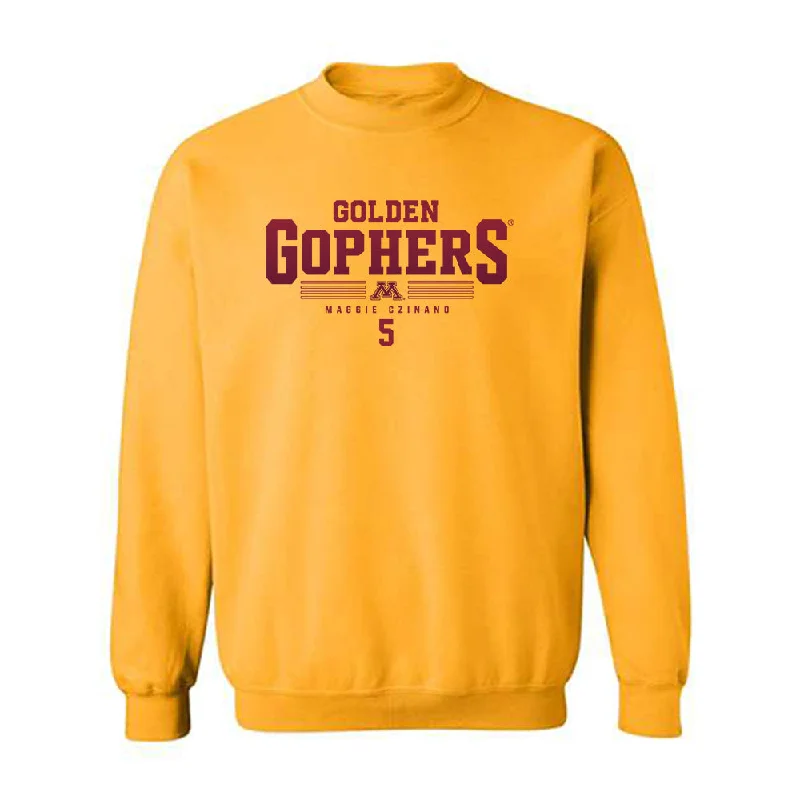 Minnesota - NCAA Women's Basketball : Maggie Czinano - Classic Fashion Shersey Crewneck Sweatshirt Hoodie with Color Block Contrast Stylish Minnesota - NCAA Women's Basketball : Maggie Czinano - Classic Fashion Shersey Crewneck Sweatshirt Hoodie with Color Block Contrast Stylish