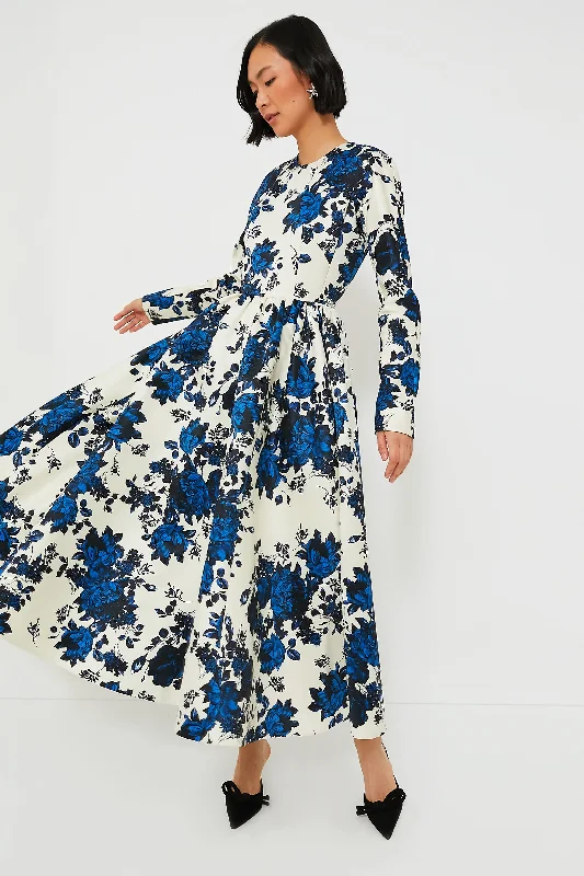 Blue Festive Bouquet Annie Dress Tunics Fall fleece