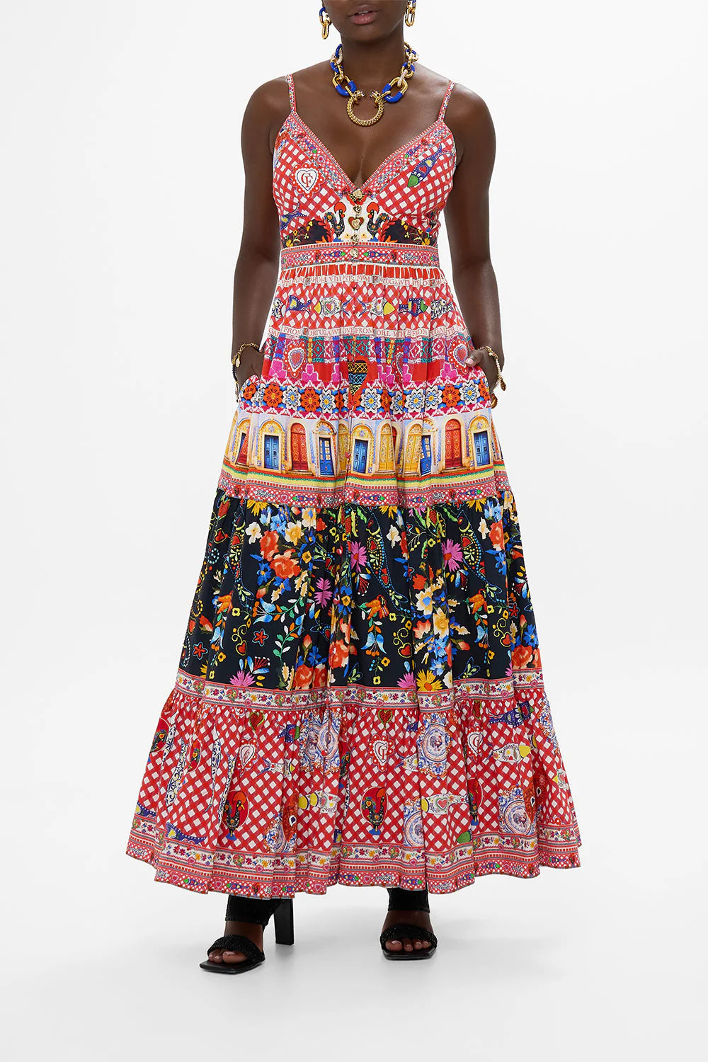 CAMILLA TIERED BODICE DRESS IN FOLK FABULOUS Tunics Wedding white