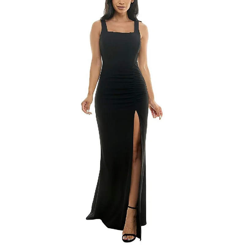 Womens Slit Sleeveless Sheath Dress Tunics stripes playful