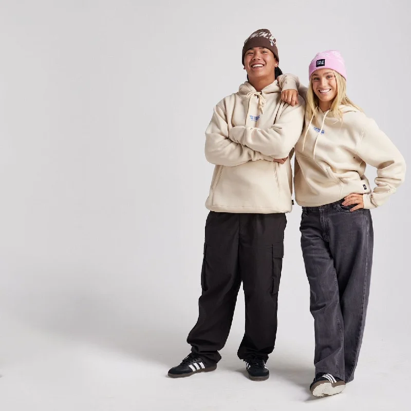 Yuki Threads (Sample) - Unisex Natural High Hoodie - Stone Hoodie with Stripes Bold Sporty