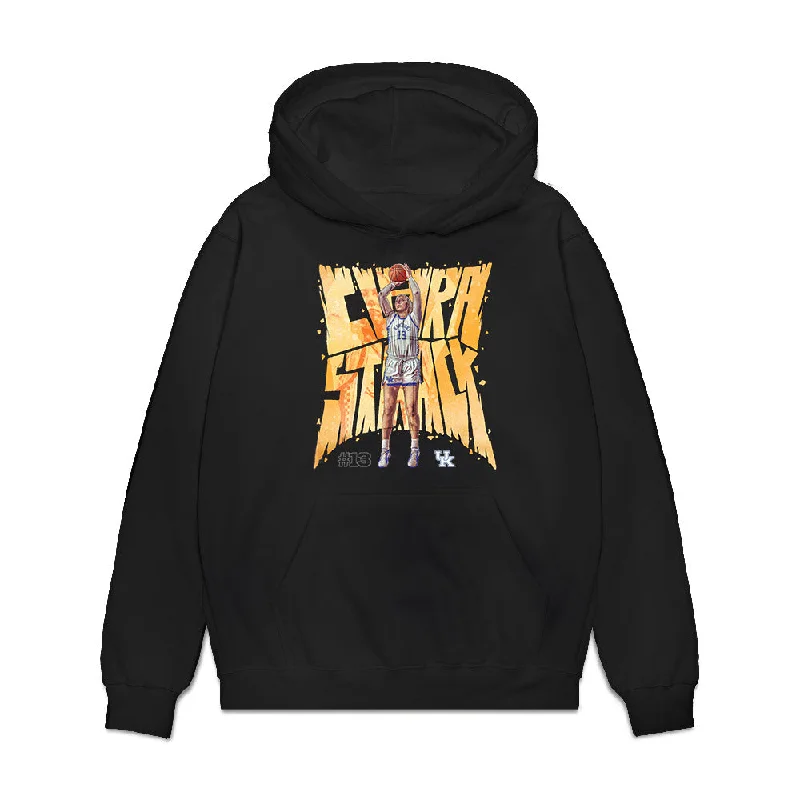 Kentucky - NCAA Women's Basketball : Clara Strack - Player Collage Premium Hooded Sweatshirt Hoodie with Side Slits Relaxed Casual