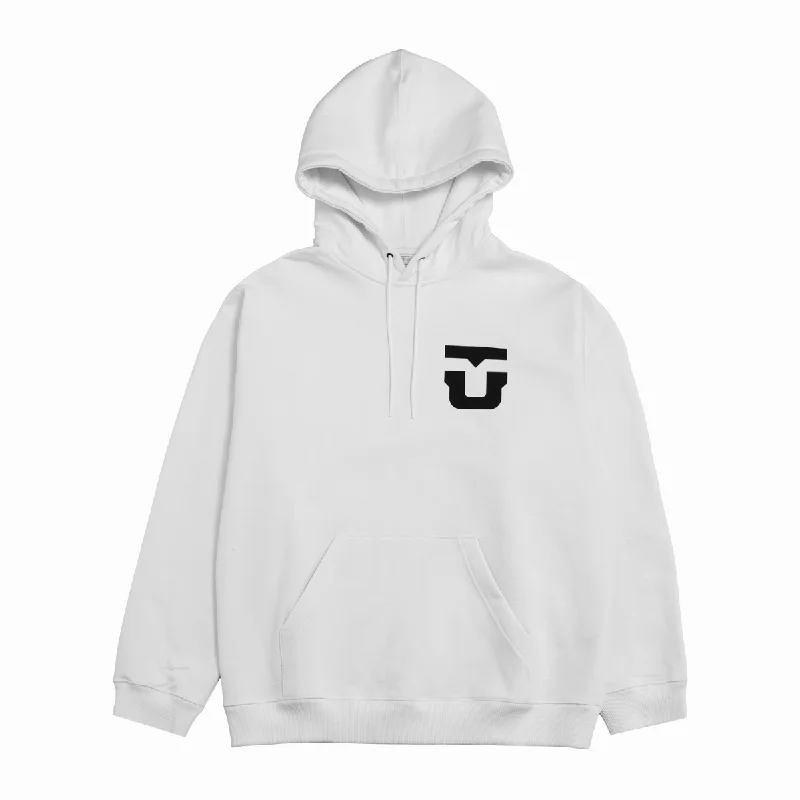 Union Binding - Unisex Team Hoodie - White Hoodie with Lining Warm Insulated