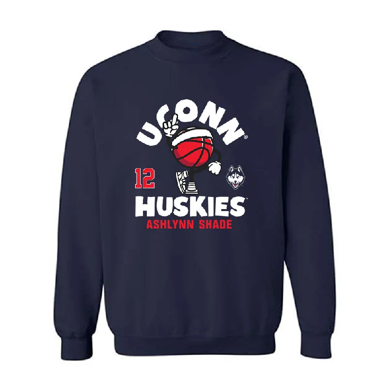 UConn - NCAA Women's Basketball : Ashlynn Shade - Crewneck Sweatshirt Fashion Shersey Hoodie with Exposed Zipper Edgy Industrial