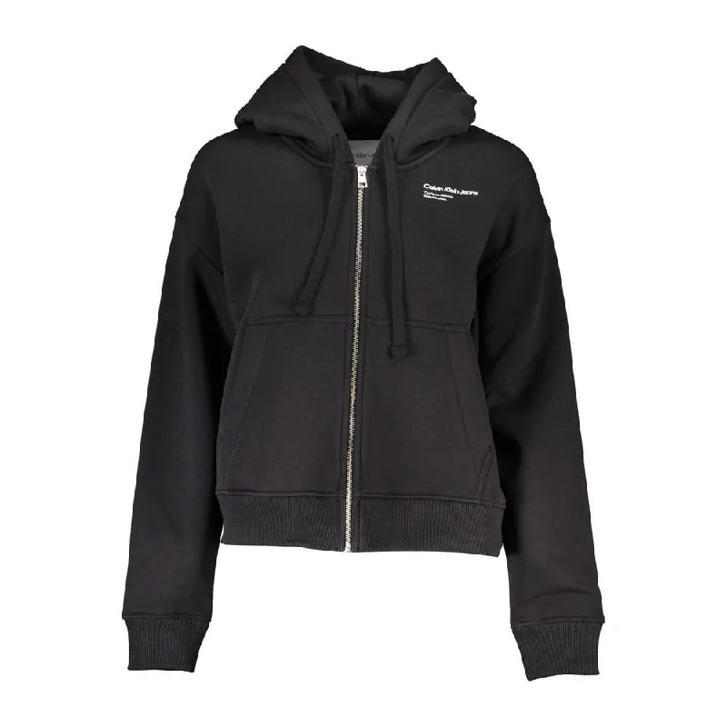 Calvin Klein Sleek Hooded Fleece Sweatshirt with Embroidery Hoodie with Crew Neck Simple Timeless