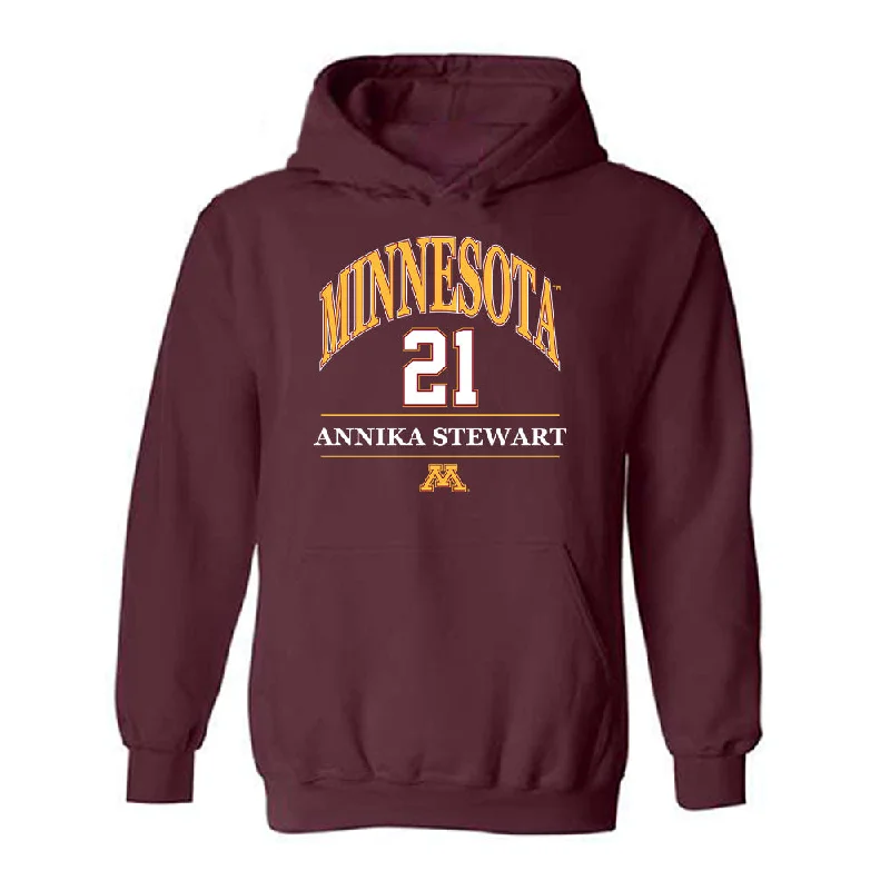 Minnesota - NCAA Women's Basketball : Annika Stewart - Classic Fashion Shersey Hooded Sweatshirt Hoodie with Metallic Shiny Futuristic Minnesota - NCAA Women's Basketball : Annika Stewart - Classic Fashion Shersey Hooded Sweatshirt Hoodie with Metallic Shiny Futuristic