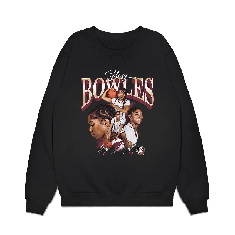 FSU - NCAA Women's Basketball : Sydney Bowles - Premium Crewneck Sweatshirt Hoodie with Hem Patch Decorative Personalized