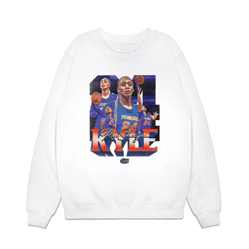 Florida - NCAA Women's Basketball : Ra Shaya Kyle - Player Collage Premium Crewneck Sweatshirt Hoodie with Typography Text Message