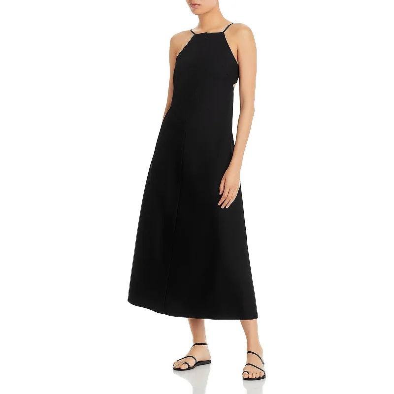 Womens Lace-Up Solid Halter Dress Tunics Custom made
