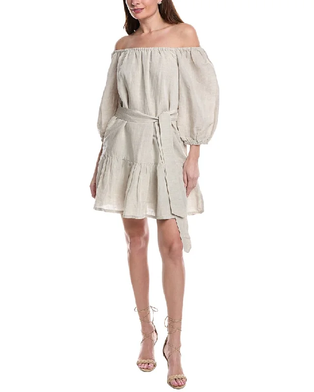 Tommy Bahama St. Lucia Tiered Linen-Blend Cover-Up Dress Boatneck Modish Everyday