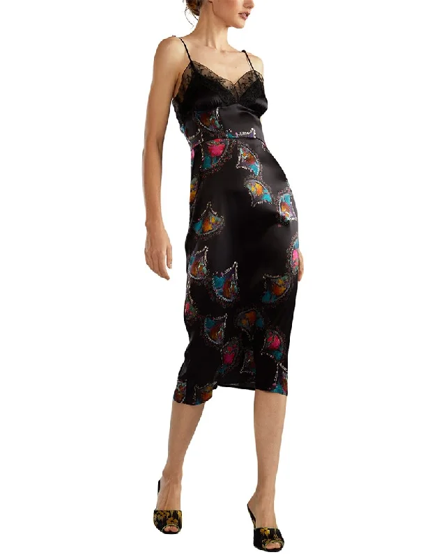 Cynthia Rowley Emi Silk Slip Dress empire Waist empire
