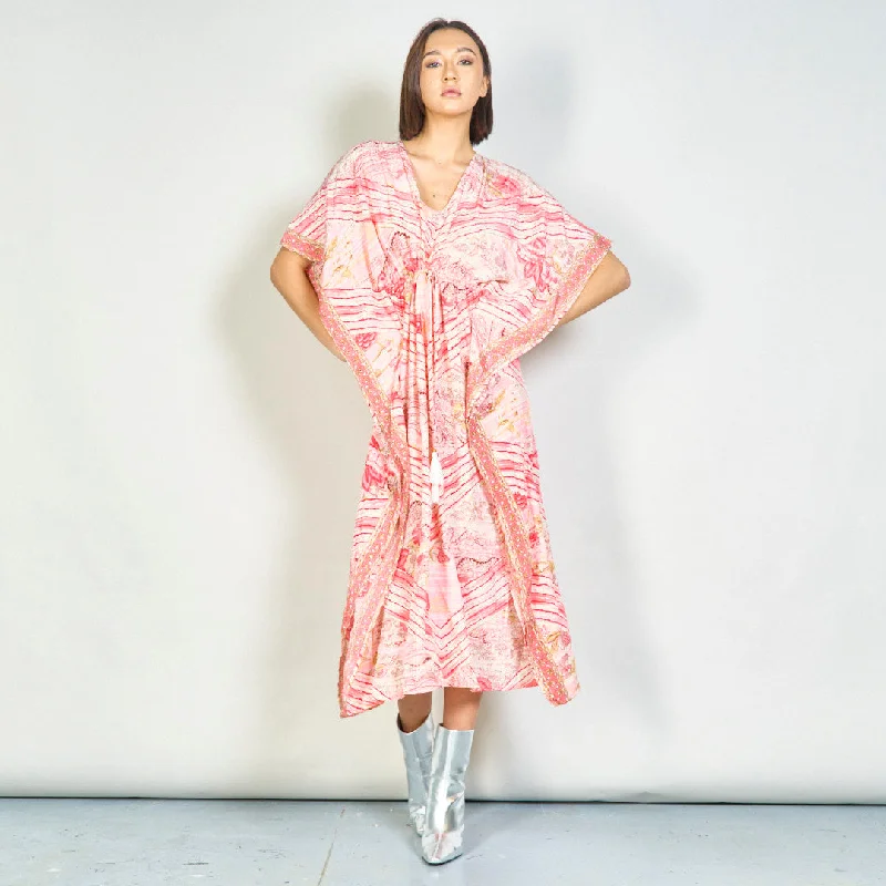 Striped floral print kaftan dress wholesale Tunics Yoga stretchy