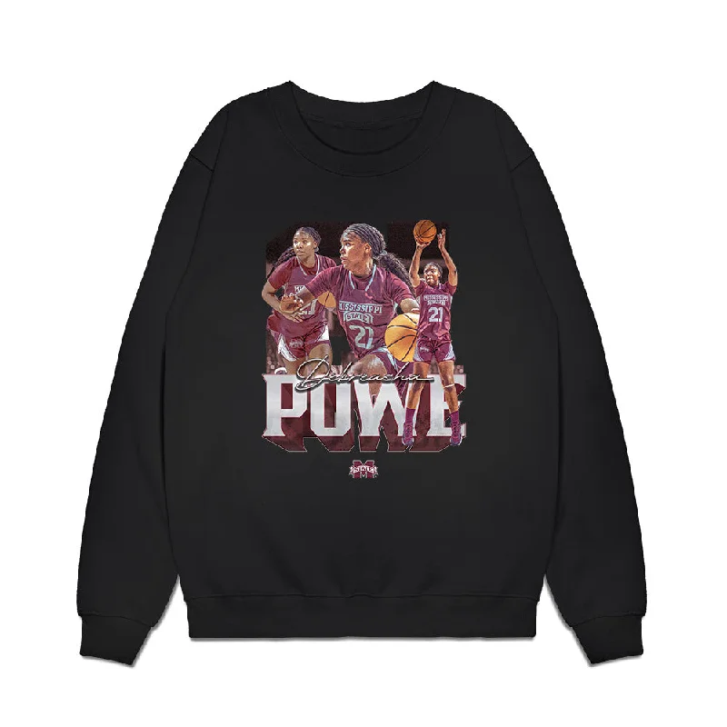 Mississippi State - NCAA Women's Basketball : Debreasha Powe - Premium Crewneck Sweatshirt Hoodie with Tied Waist Feminine Flattering