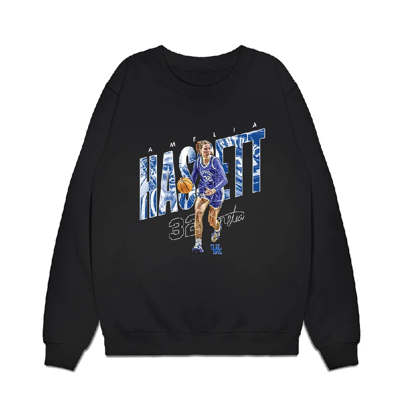 Kentucky - NCAA Women's Basketball : Amelia Hassett - Premium Crewneck Sweatshirt Hoodie with Tied Waist Feminine Flattering