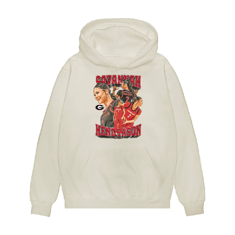 Georgia - NCAA Women's Basketball : Savannah Henderson - Premium Hooded Sweatshirt Hoodie with Illustration Artistic Creative Georgia - NCAA Women's Basketball : Savannah Henderson - Premium Hooded Sweatshirt Hoodie with Illustration Artistic Creative