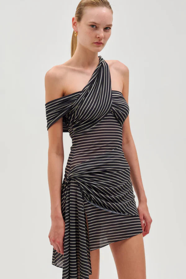 RONNY KOBO IZEL DRESS IN NAVY IVORY STRIPES Tunics Practical easy-care