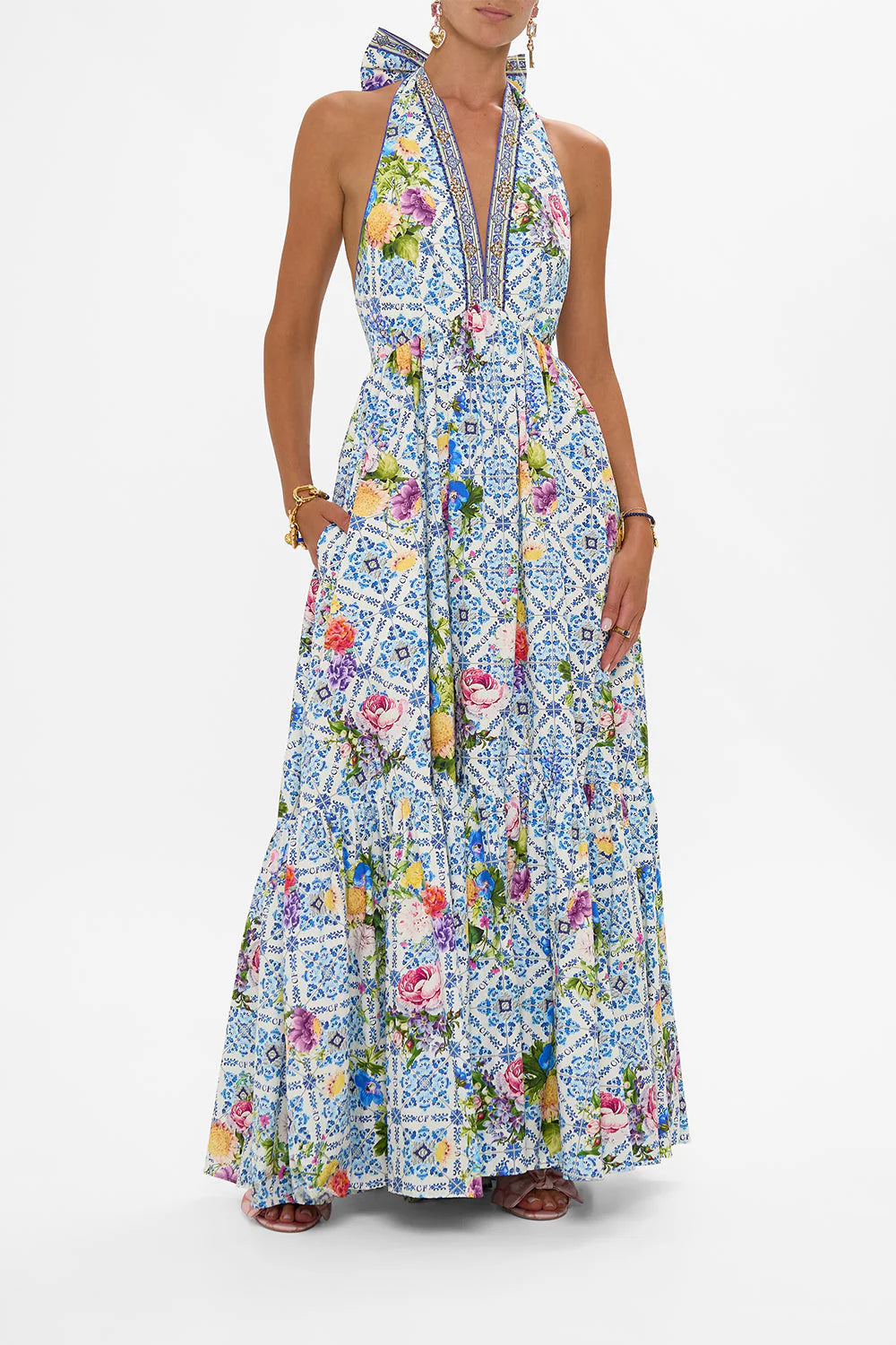 CAMILLA RUFFLE HEM HALTER DRESS IN WALL TO WALL WONDERS Tunics Business professional