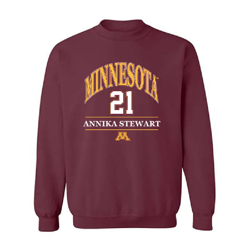 Minnesota - NCAA Women's Basketball : Annika Stewart - Classic Fashion Shersey Crewneck Sweatshirt Hoodie with Pastel Soft Subtle Minnesota - NCAA Women's Basketball : Annika Stewart - Classic Fashion Shersey Crewneck Sweatshirt Hoodie with Pastel Soft Subtle