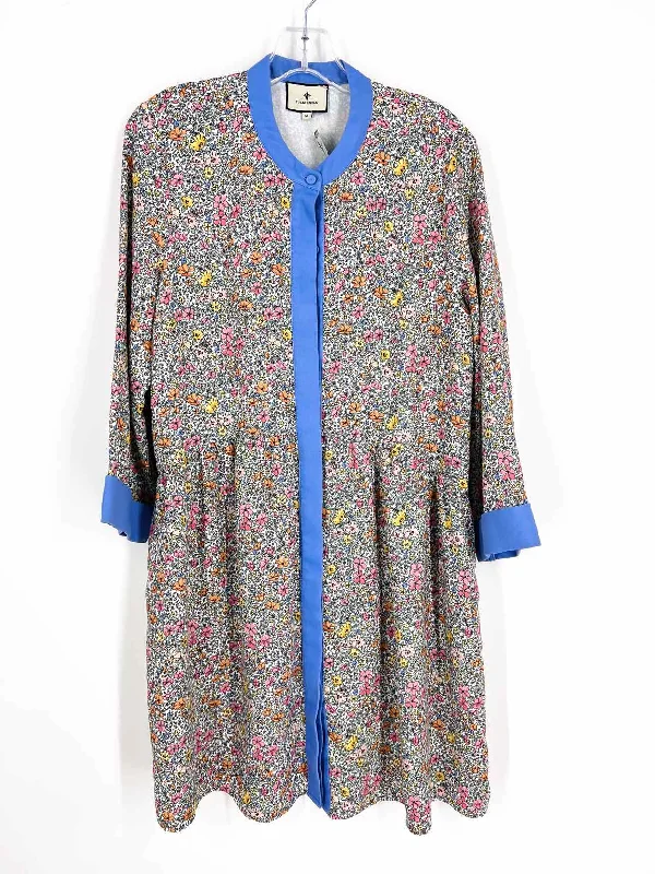 Tuckernuck Size M Lavender/Multi Floral Buttons Designer Dress Tunics Trendy modern