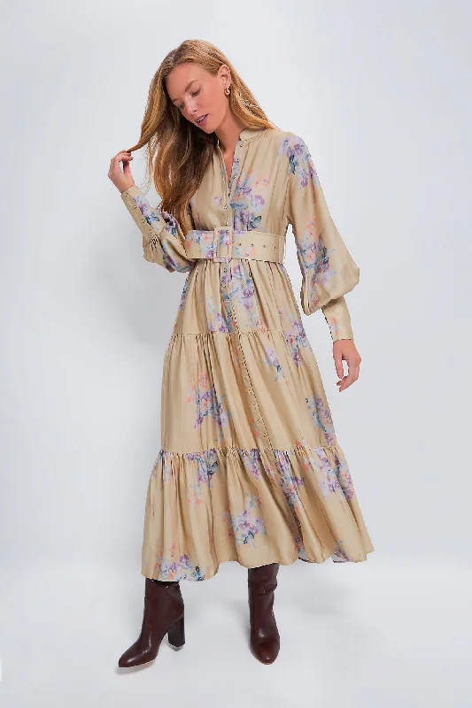 Lilac Fields Striped Belt Dress Tunics Stylish elegant