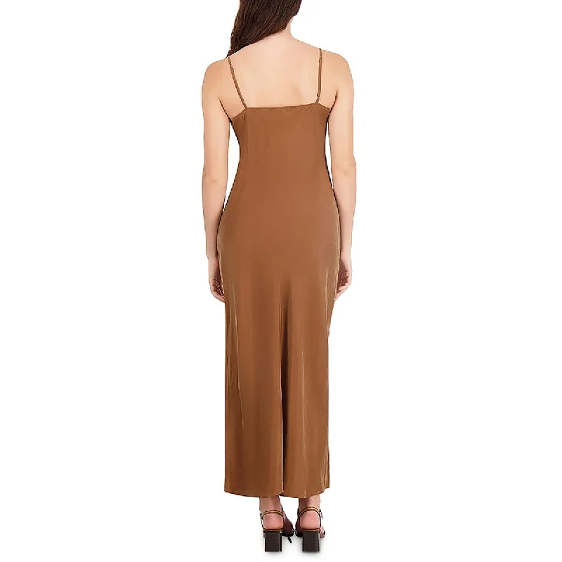 Womens Sueded Long Slip Dress A-Line Day Work