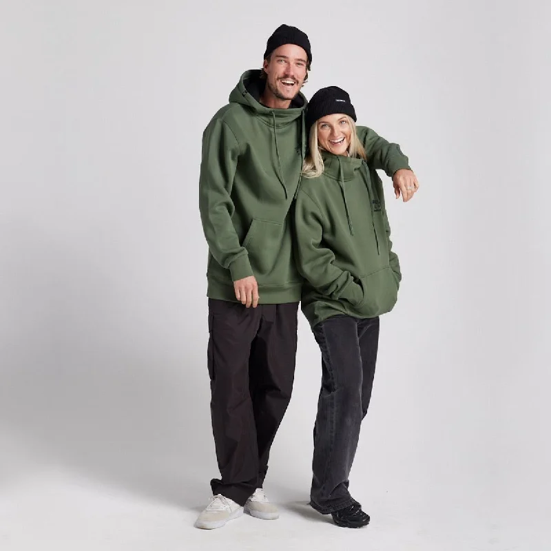 Yuki Threads - Unisex Loop Shred Hoodie - Thyme Hoodie with Applique Textured Unique