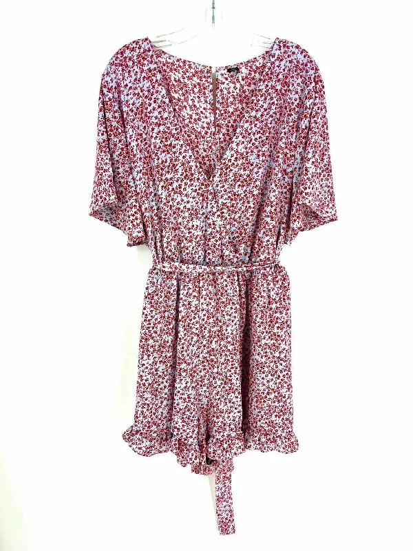 Shein Size 1X ? Blue/Red Floral Belted PLUS Dress Tunics Satin smooth