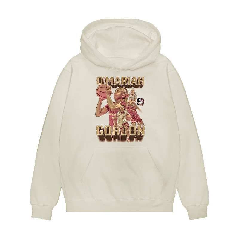 FSU - NCAA Women's Basketball : O'mariah Gordon - Player Collage Premium Hooded Sweatshirt Hoodie Sweatshirt Pullover
