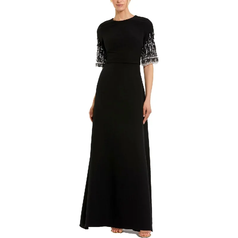 Womens Satin Embellished Evening Dress Tunics Luxurious premium