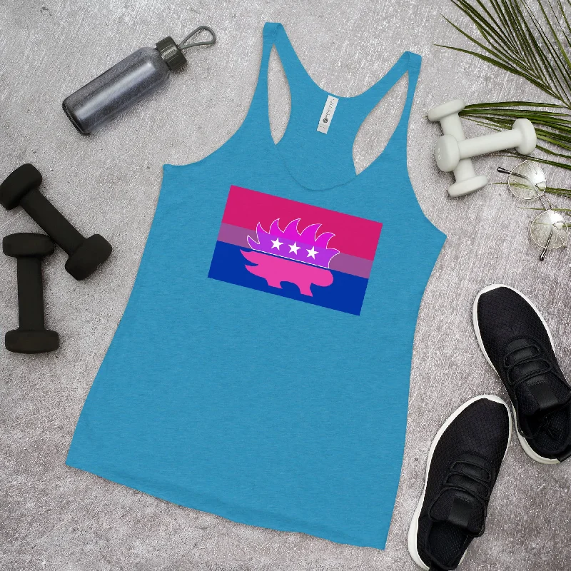 Libertarian Porcupine - LGBTQ - Racerback Tank playful tank top
