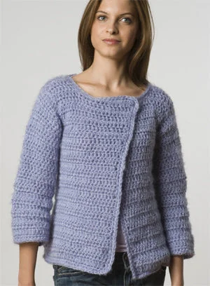 Cardigan Pattern (Crochet) Houndstooth Herringbone Solid