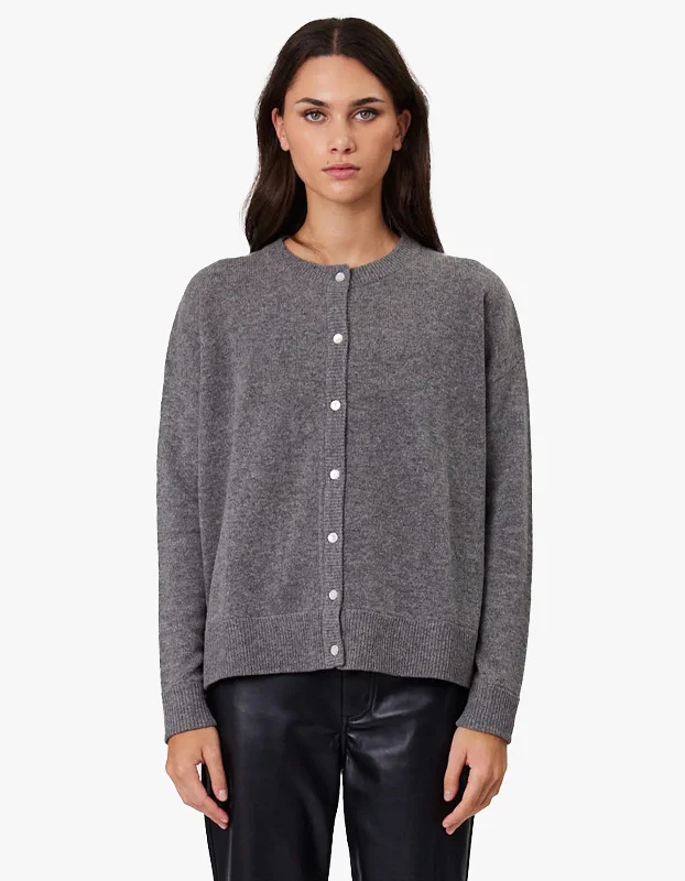 Tali Cardigan - Charcoal Fitted Loose Oversized