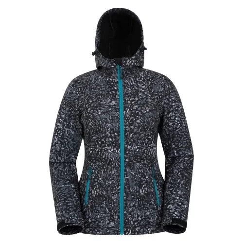Mountain Warehouse Womens/Ladies Exodus Animal Print Water Resistant Soft Shell Jacket Belted Jacket Elasticated Jacket Padded Jacket