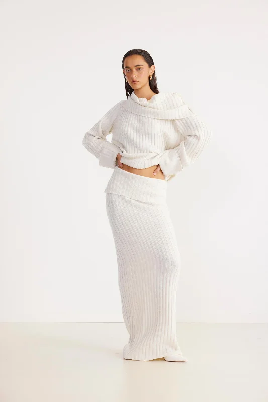 SNDYS Brooks Maxi Skirt White chiffon skirt airy