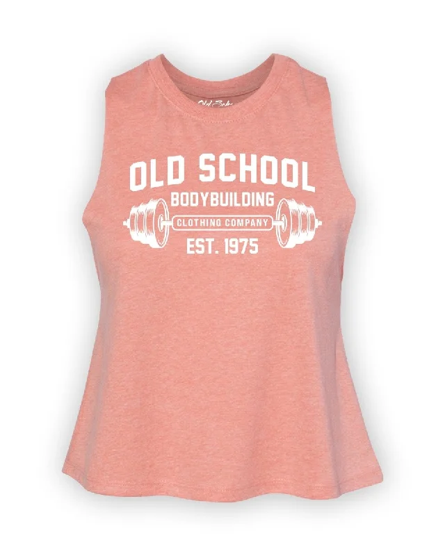 Ladies "Property" Heather Sunset & Heather Grey Crop Tank vibrant tank top