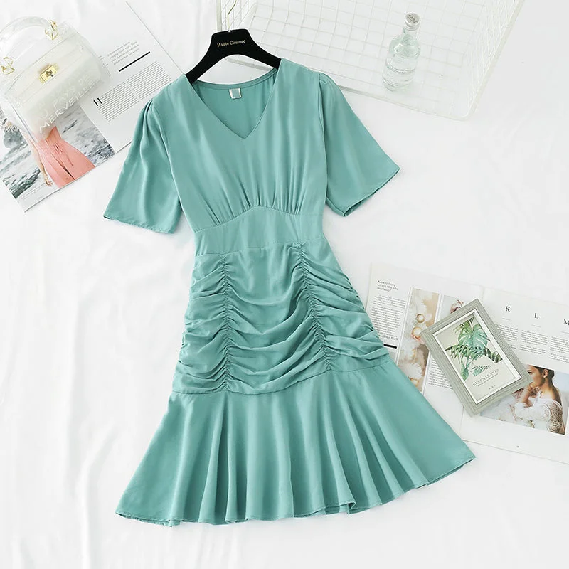 The new waist is slim, and the light cooked wind lotus leaf edge fishtail skirt  4156 denim skirt stylish