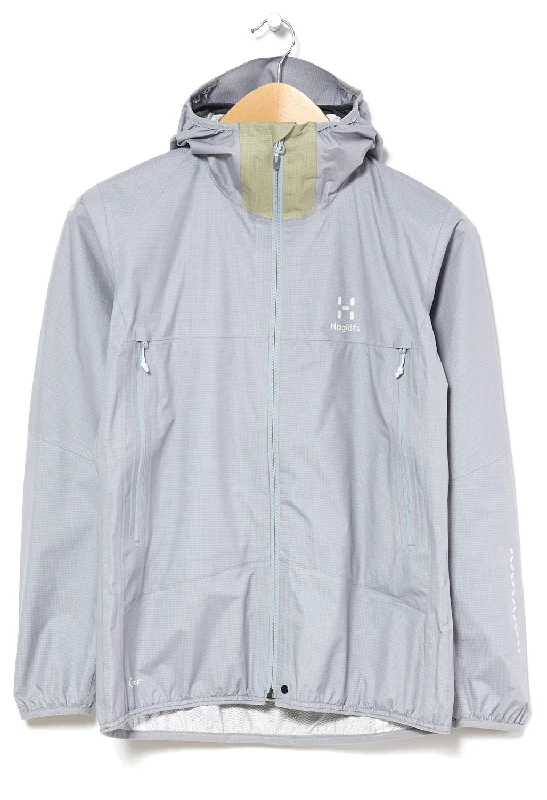 Haglöfs Women's L.I.M PROOF Jacket - Concrete/Thyme Green Satin Jacket Silk Jacket Chiffon Jacket