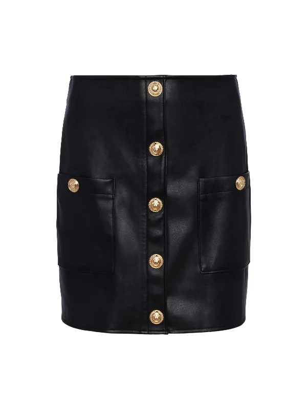 Truman Mini Skirt Black - L'AGENCE lace skirt intricate