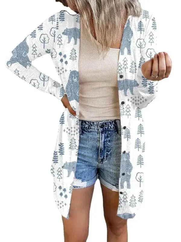 It's Christmas Themed Women Cardigan Sweater Stylish Fashionable Trendy