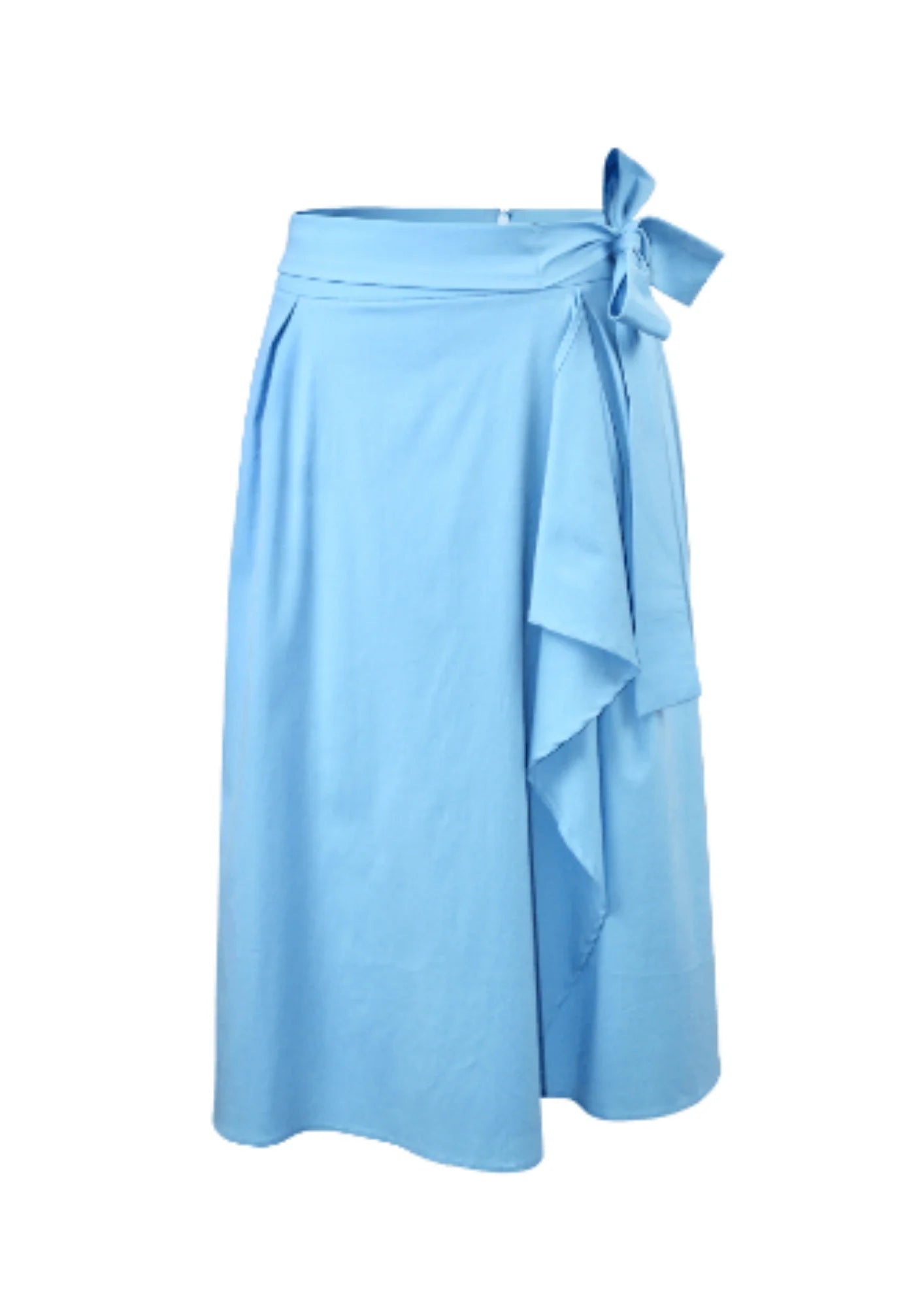 SKY BLUE MIDI SKIRT tiered skirt playful