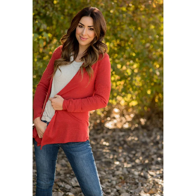 Lightweight Basic Cardigan Spandex Rayon Corduroy