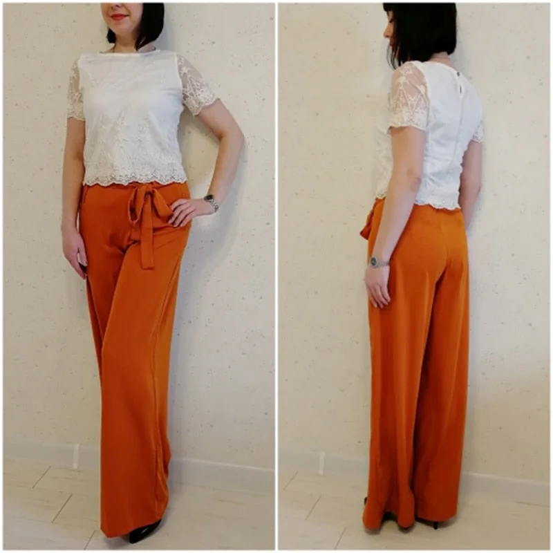Orange Chiffon Palazzo Pants Trendy Palazzo Pants