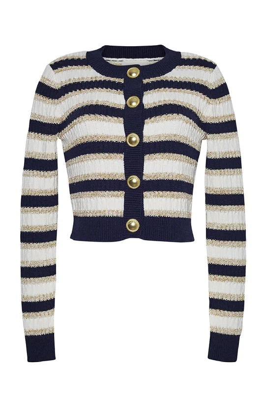 Bettina Cardigan Notch Collar Peter Pan Collar Cowl Neck