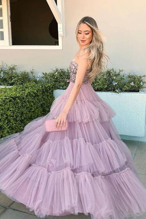 Spaghetti Straps Formal Party Dress A Line Pink Long Prom Dress Tunics Bridal satin