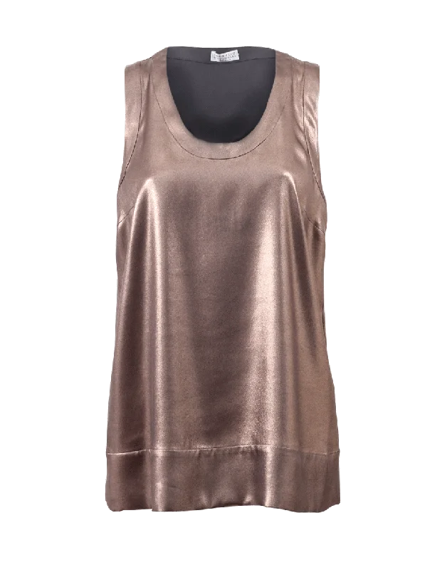 Lame Silk Tank turquoise tank top