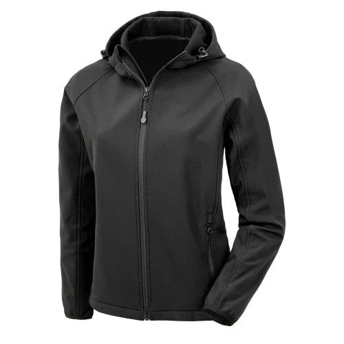 Result Genuine Recycled Womens/Ladies Hooded 3 Layer Printable Soft Shell Jacket Wool Jacket Cashmere Jacket Tweed Jacket