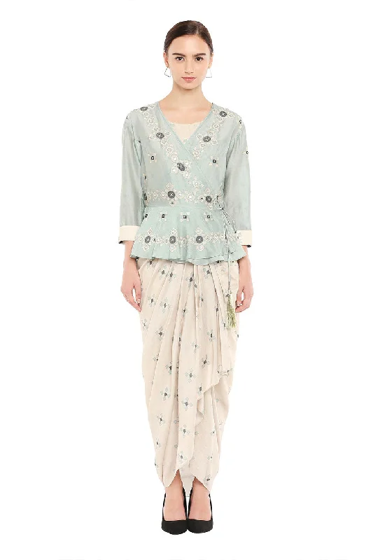 Embroidered Drape Dress & Jacket Co-ord Set Knit Jacket Woven Jacket Fleece Jacket