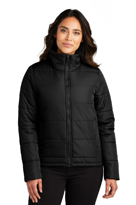 Custom Embroidered - Port Authority® Women's Puffer Jacket L852 Trench Coat Raincoat Waterproof Jacket