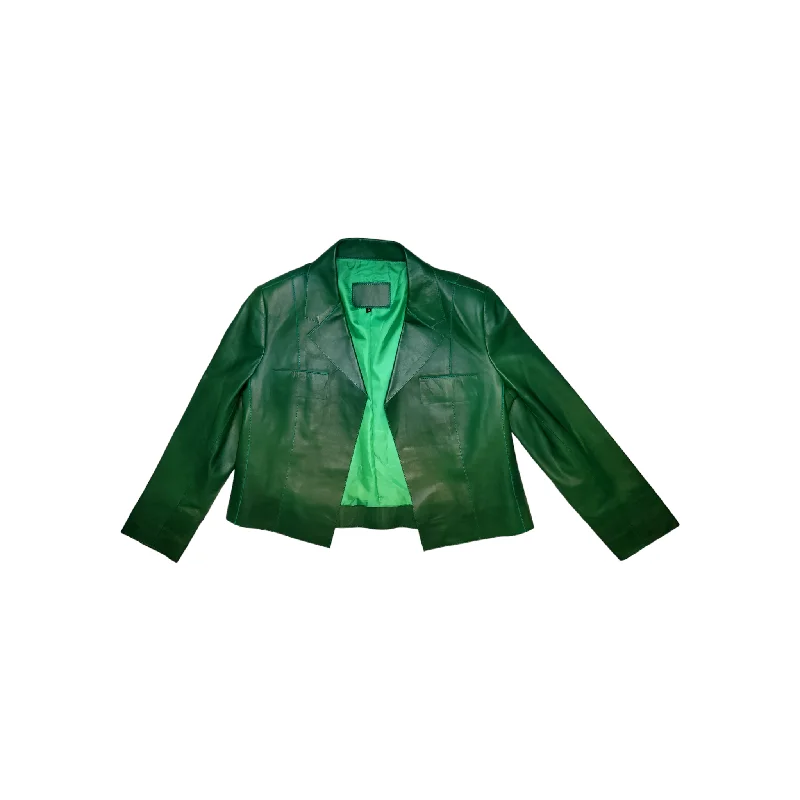 Ilham Leather Cropped Jacket Satin Jacket Silk Jacket Chiffon Jacket